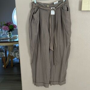 Chico’s ultimate fit crop pants roll hem textured soho taupe NWT